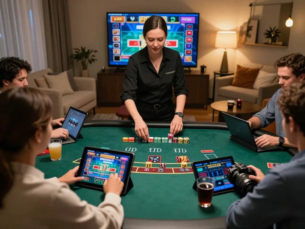 Players engaging in blackjack from home using vipwin online casino apps, demonstrating modern gameplay.