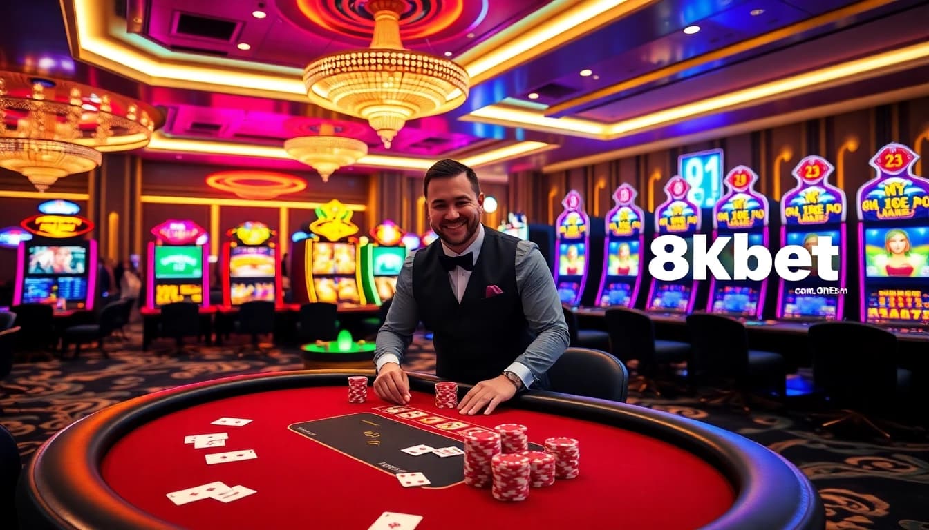 Experience the thrill of gaming at 8kbet.com with table games, slots, and vibrant casino activities.