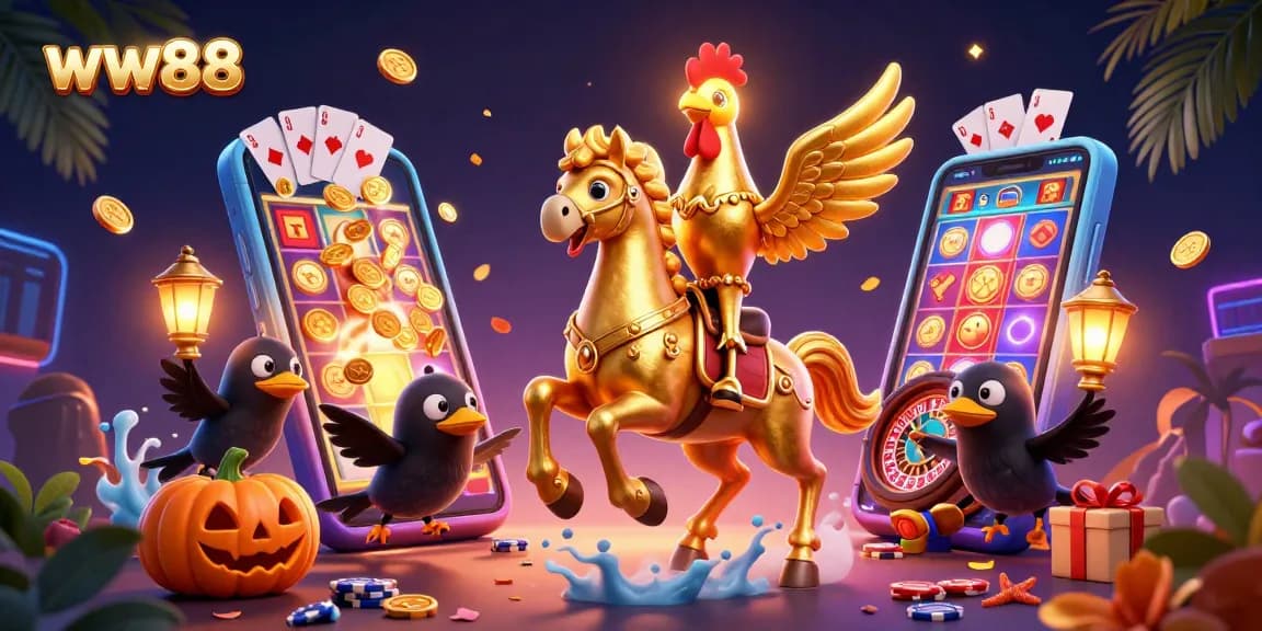 Spin to win at ww88 with an enchanting 3D casino scene filled with vibrant gaming elements.