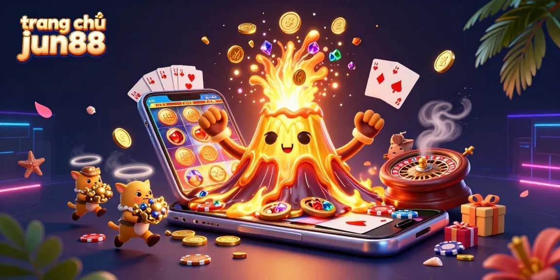 Experience exciting gameplay at trang chủ jun88 with a vibrant casino scene packed with treasures and action.