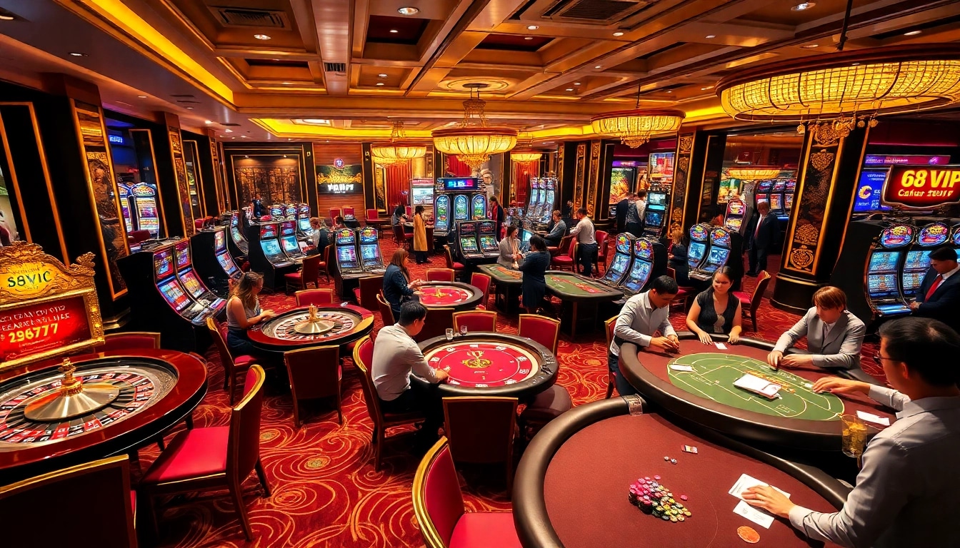 Experience the thrilling atmosphere of 68VIP with luxurious casino games and vibrant energy.