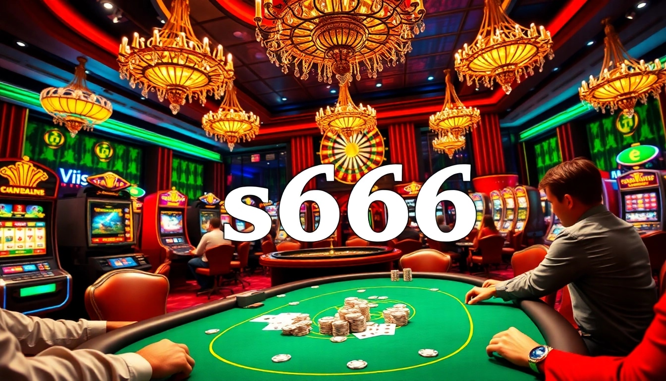 Experience the thrilling action at s666 casino with vibrant poker table games and lively atmosphere.