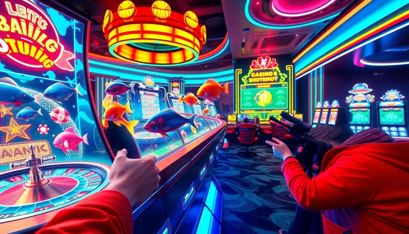 Immersive bắn cá đổi thưởng gameplay emphasizing skills, strategy, and excitement in a colorful casino setting.