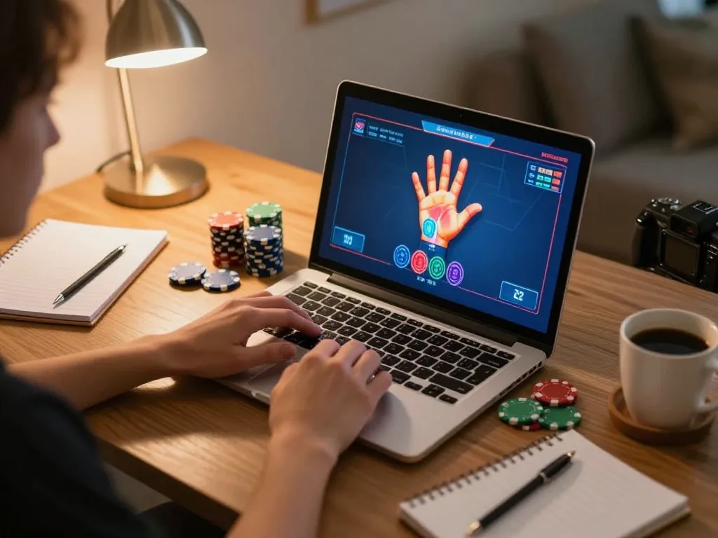 Permainan poker daring yang menarik di rumah dengan pengalaman halo777, menunjukkan taruhan yang strategis dan pengaturan yang nyaman.