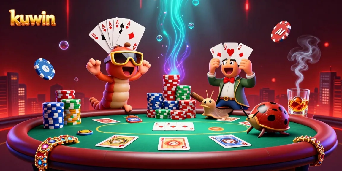 Experience thrilling gameplay at kuwin with a vibrant casino scene featuring a cartoon millipede dealer and high-rolling snail.