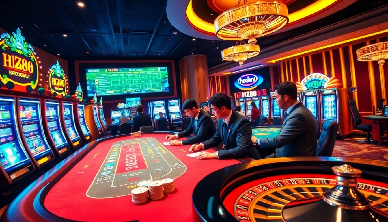 Play Baccarat at HZ88 - Luxurious casino experience with professional dealers and vibrant games.