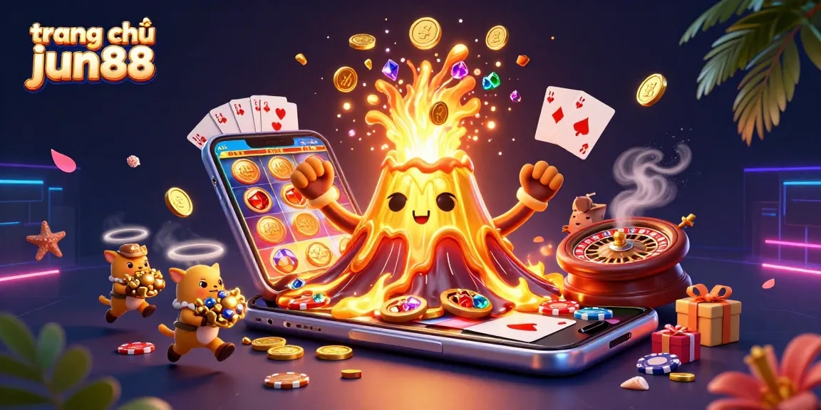 Experience exciting gameplay at trang chủ jun88 with a vibrant casino scene packed with treasures and action.