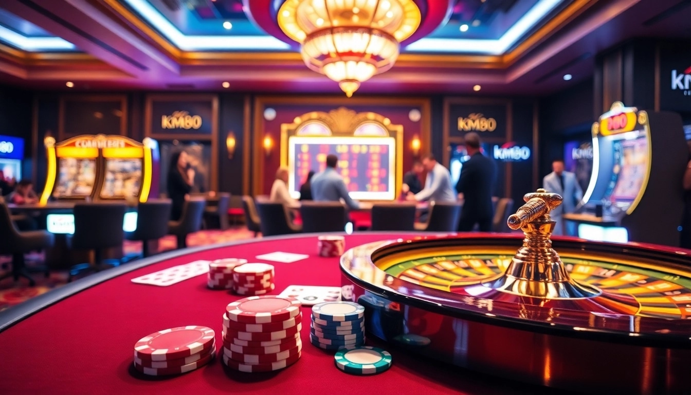 Experience thrilling gameplay at km88 with vibrant casino tables and engaging players.