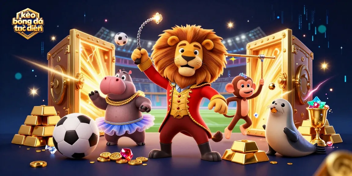 Engaging visual representation of kèo bóng đá trực tuyến featuring vibrant circus characters amid sports betting elements.
