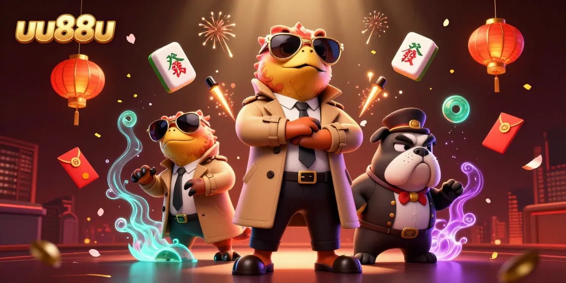 Experience exciting gameplay at uu88u with raptors in a trench coat entering a VIP casino lounge.