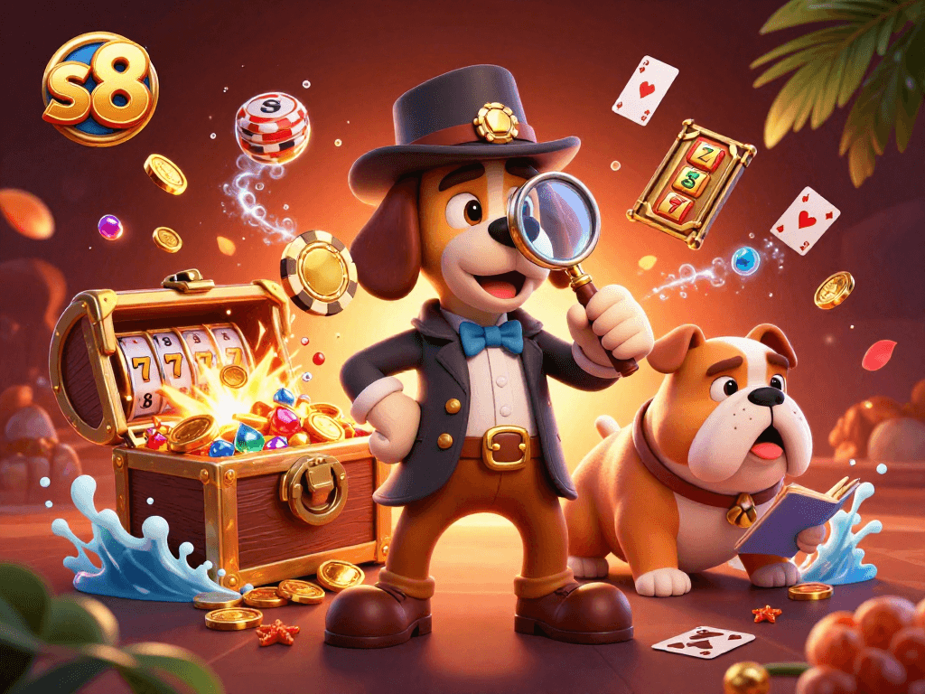 Engage in thrilling gaming adventures with S8's detective duo uncovering jackpot treasures.