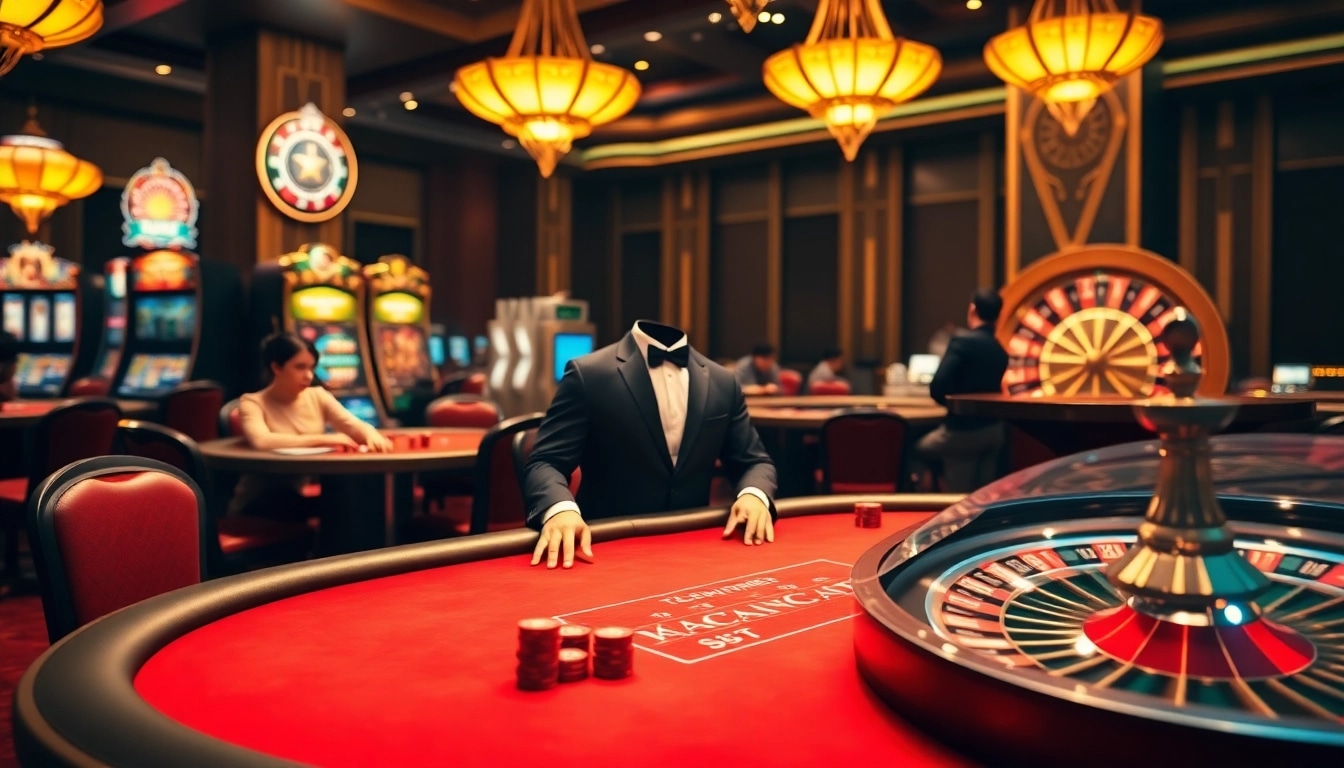 A thrilling gambling scene at https://king88hz.vip/ showcasing a high-stakes poker table and luxurious casino atmosphere.