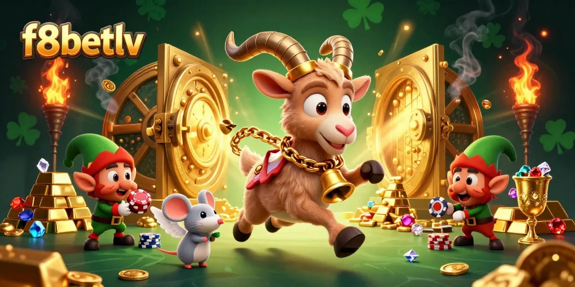 Experience thrilling games at f8betlv with a festive casino scene filled with treasures.