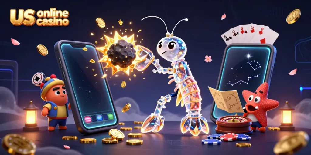 Engaging action scene showcasing the us online casino theme with vibrant characters and dynamic elements.