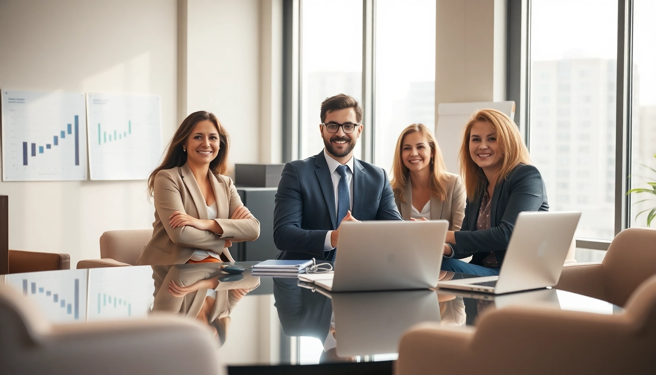 top financial advisors consulting clients in a modern office environment