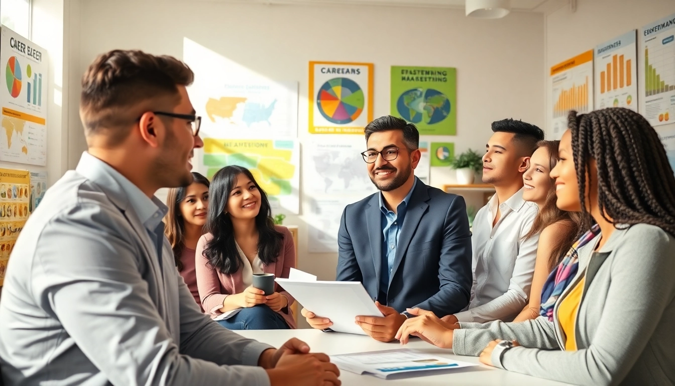 Engaging discussion about finding the ideal career in a supportive office setting.