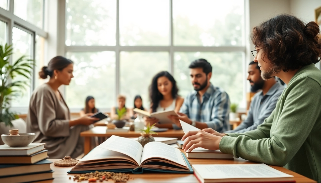 Engaged students participating in Ayurveda online courses, enhancing their knowledge in wellness education.