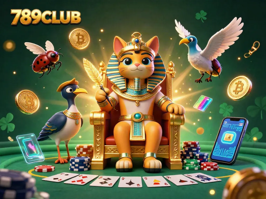 Engage in thrilling gambling at 789CLUB with a vibrant scene of casino games and crypto elements