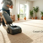 Engaging carpet cleaners lincoln ca technician demonstrating effective cleaning methods.