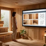 Interactive sauna configurator showcasing custom designs and features for a personalized sauna experience.