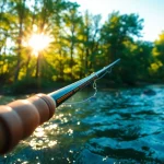Fly fisher expertly using the best fly fishing rods, showcasing technique and nature's beauty.