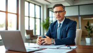 Clearwater truck accident lawyer providing legal advice in a professional office setting.
