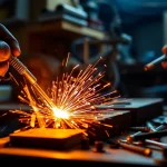 Artisans expertly applying silver brazing rods for metal joining tasks.