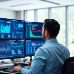 Visualize bulk whois API usage with a modern workstation displaying data analysis tools and charts.