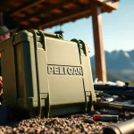 Pelican gun case for sale showcasing its durable design and outdoor capabilities.