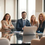 top financial advisors consulting clients in a modern office environment