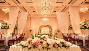 Discover the charm of the Best Wedding Venue Jacksonville with an elegant wedding setup showcasing floral beauty.