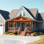 Vibrant Cape Cod homes showcasing traditional architecture with attached garage features.