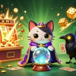 Experience the excitement of bon68a with a vibrant 3D casino scene featuring fortune teller cat and jackpot elements.