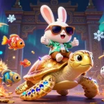Engage in thrilling entertainment at 88m's vibrant casino scene featuring lucky rabbit and turtle.