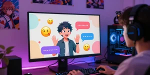 Engaging ecchi AI chat scene with vibrant character interactions and cozy atmosphere