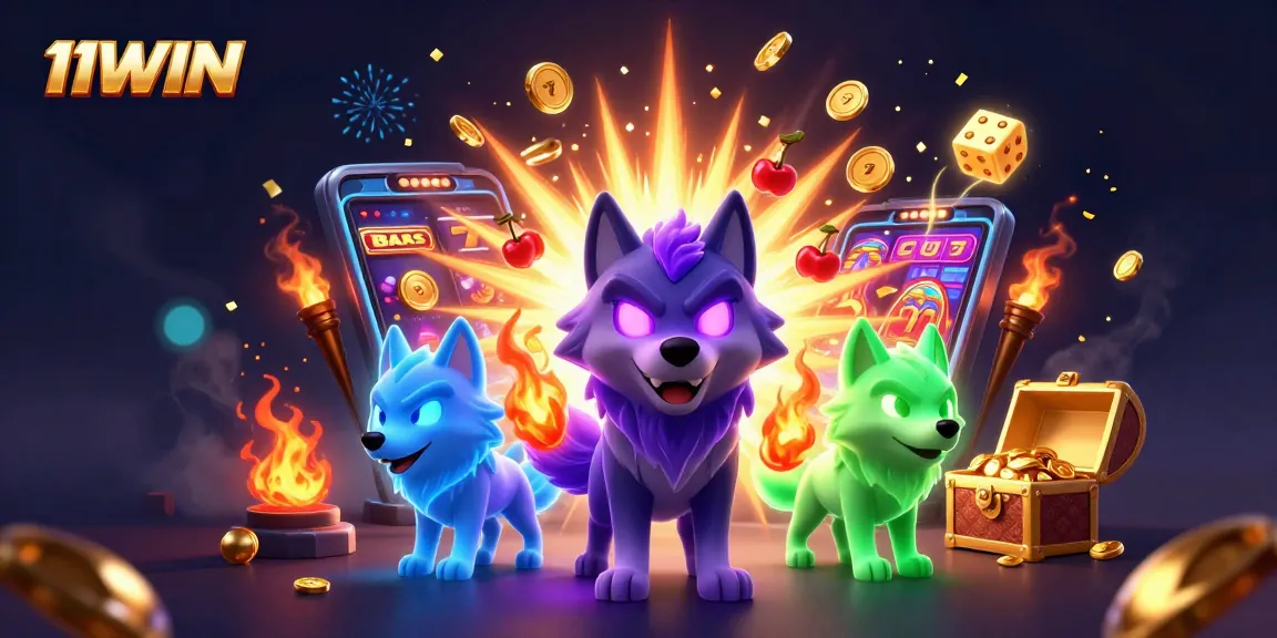 Join the excitement at 11WIN with a showdown of spectral wolves amid casino riches.
