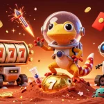 Experience sun win excitement with a Martian gecko discovering a golden casino in vibrant 3D