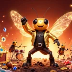 11WIN buzzes with excitement in a colorful 3D casino scene filled with animated slot elements.