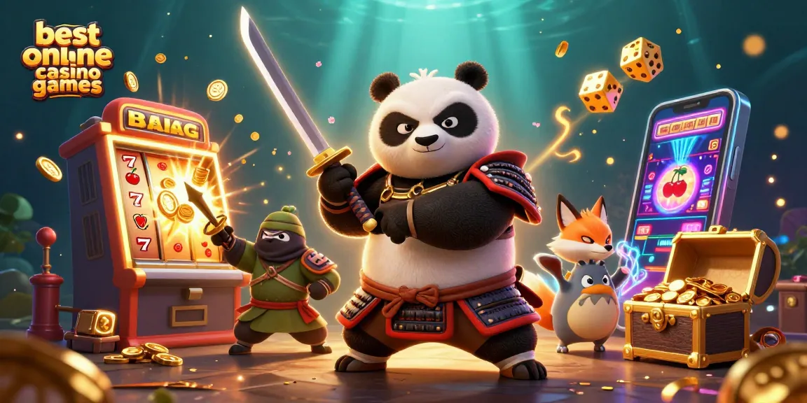 Engage with the best online casino games in an exciting 3D illustration showcasing vibrant characters and thrilling game elements.